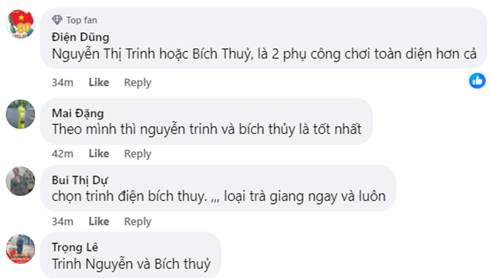 Những phụ công nào xứng đáng nhất để khoác áo tuyển nữ Việt Nam 2025? Người hâm mộ nói thẳng quan điểm - Ảnh 4. Những phụ công nào xứng đáng nhất để khoác áo tuyển nữ Việt Nam 2025? Người hâm mộ nói thẳng quan điểm - Ảnh 4.