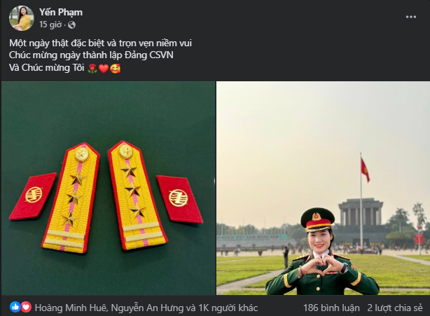 Hoa khôi bóng chuyền Phạm Thị Yến được thăng quân hàm sau Tết Nguyên Đán, thổ lộ niềm vui trong ngày đặc biệt - Ảnh 2. Hoa khôi bóng chuyền Phạm Thị Yến được thăng quân hàm sau Tết Nguyên Đán, thổ lộ niềm vui trong ngày đặc biệt - Ảnh 2.